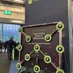 Completed ThreatSpike sustainable exhibition stand showcasing illuminated features and modular T3 architecture.
