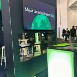 T3Deco shelving integrated into ThreatSpike’s sustainable exhibition stand for lightweight product display.