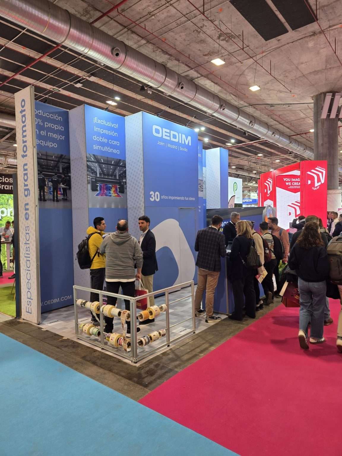 OEDIM modular exhibition stand at C!Print Madrid built with T3 system