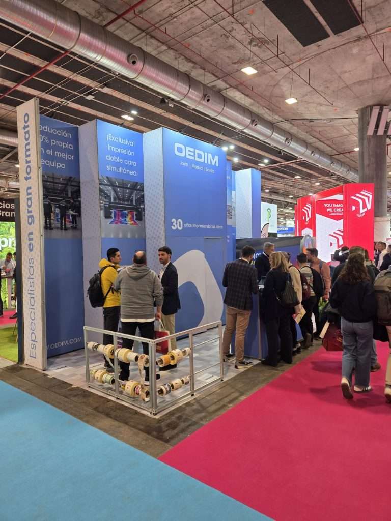 OEDIM modular exhibition stand at C!Print Madrid built with T3 system