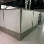 Custom colour-matched reception screens for a clinical environment